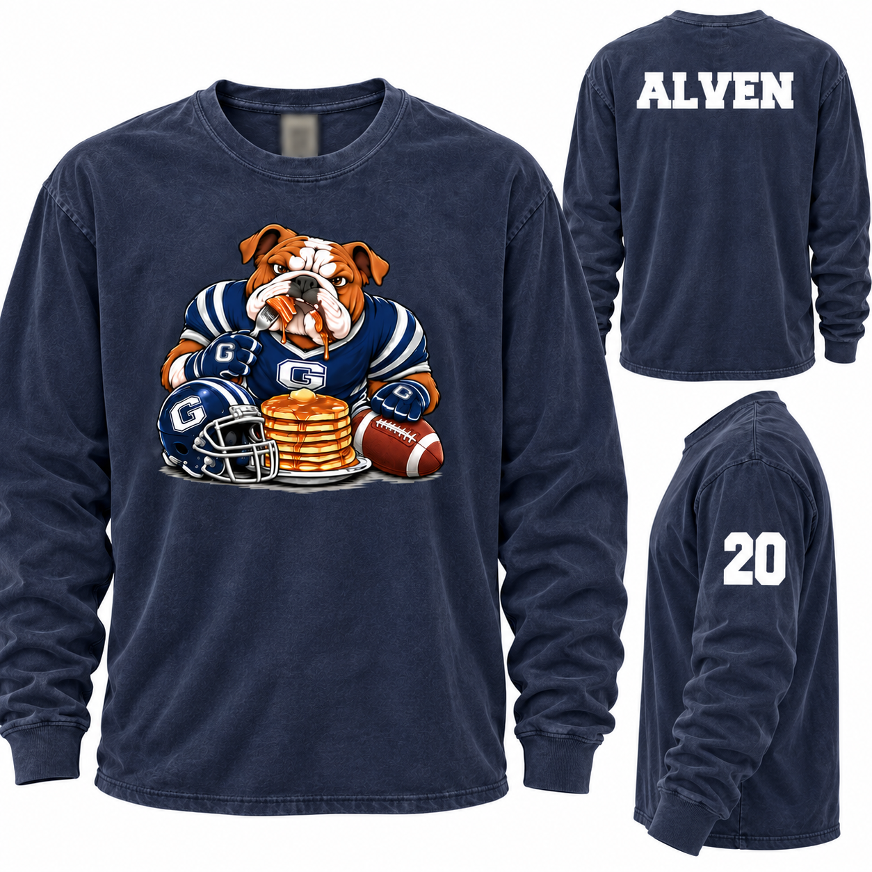 Pittbull Pancake Garment Dyed Color Tee & Sweatshirt
