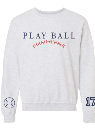 PLAY BALL SWEATSHIRT/CREWNECK IN ASH GREY