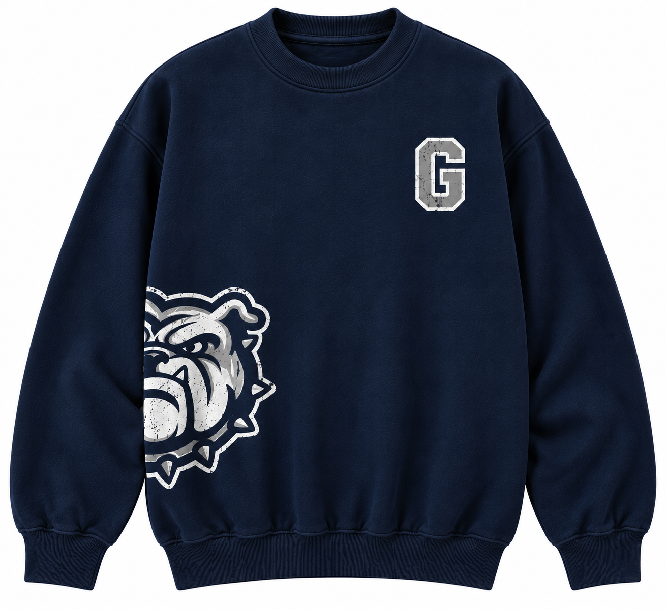 NAVY GREENWOOD BULLDOGS VINTAGE WRAPAROUND HOODIE & SWEATSHIRT
