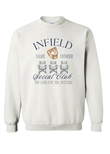 OUTFIELD/INFIELD SOCIAL CLUB SWEATSHIRT IN WHITE