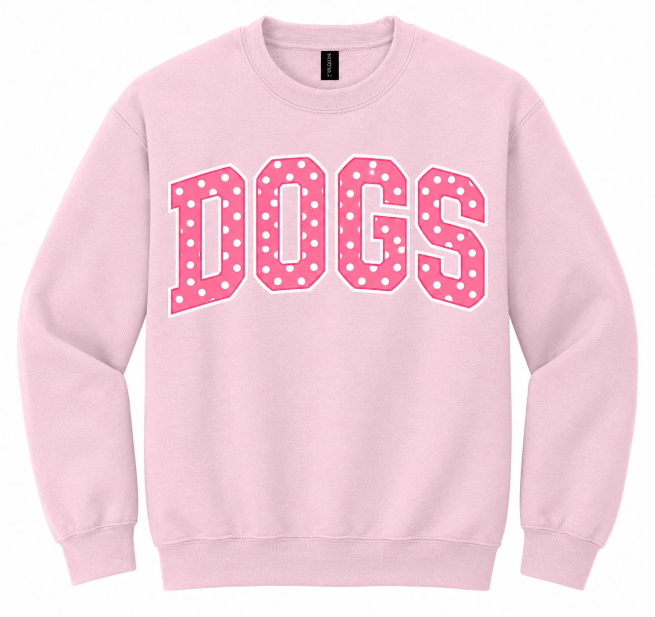 PINK DOGS POLKA DOT LIGHT PINK CREWNECK SWEATSHIRT