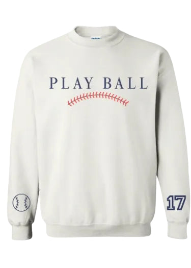 PLAY BALL SWEATSHIRT/CREWNECK IN WHITE