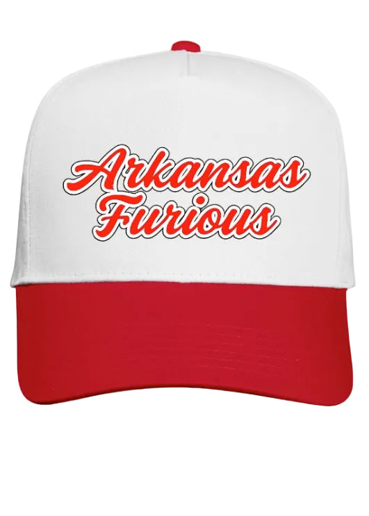 RED/ WHITE COLORBLOCK HAT