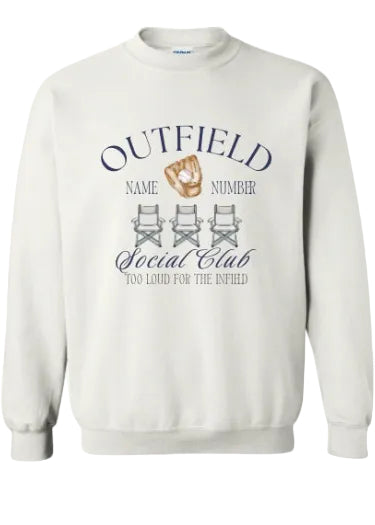 OUTFIELD/INFIELD SOCIAL CLUB SWEATSHIRT IN WHITE