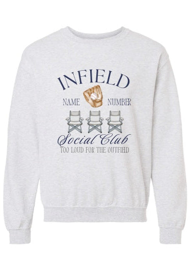 OUTFIELD/INFEILD SOCIAL CLUB SWEATSHIRT IN ASH GREY