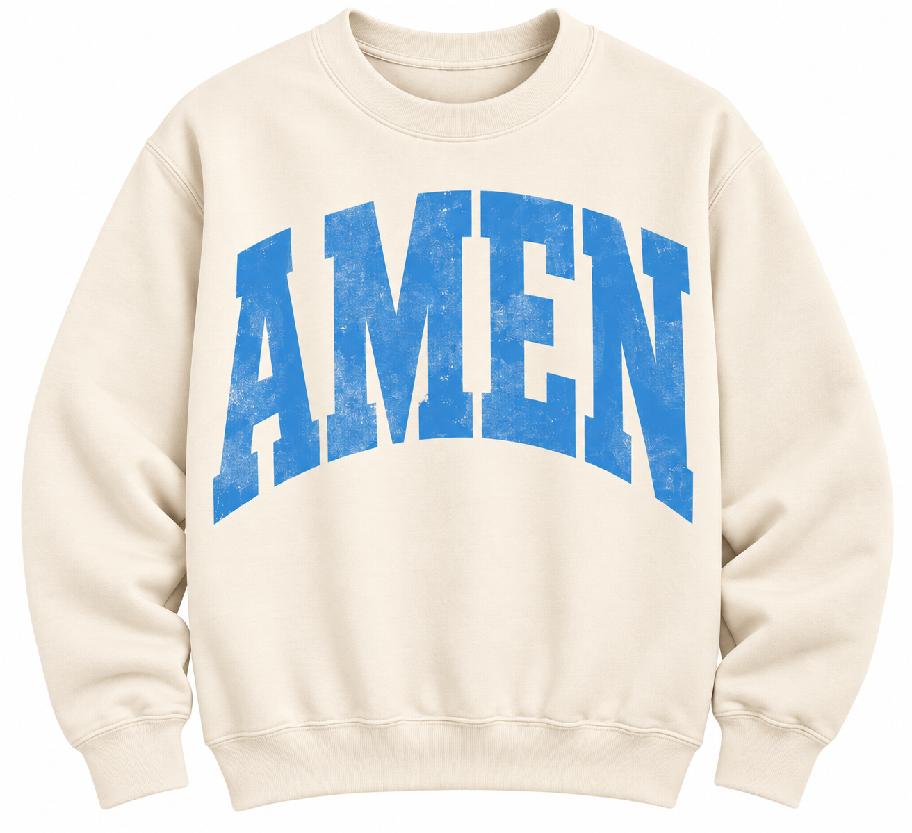 Natural with Blue AMEN Sweatshirt