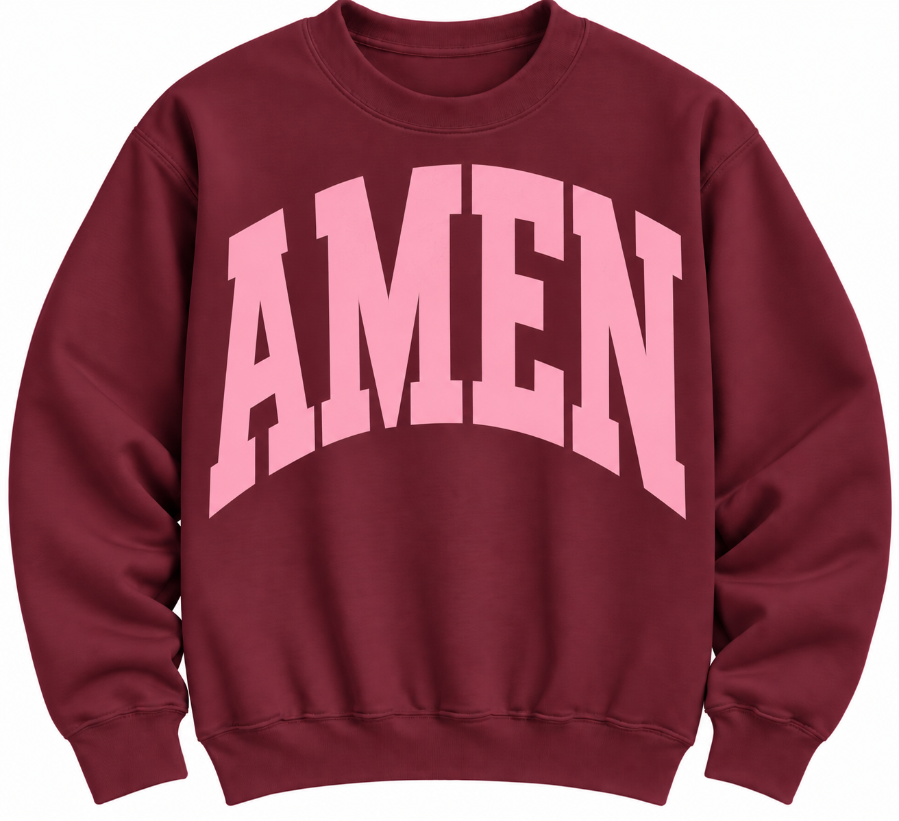 Maroon with Pink AMEN Sweatshirt