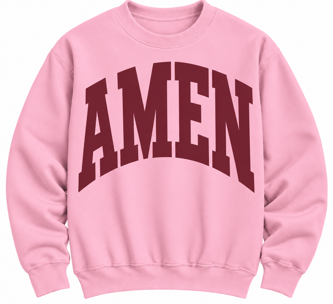 Light Pink with Maroon AMEN Sweatshirt