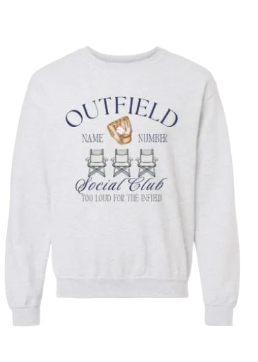 OUTFIELD/INFEILD SOCIAL CLUB SWEATSHIRT IN ASH GREY