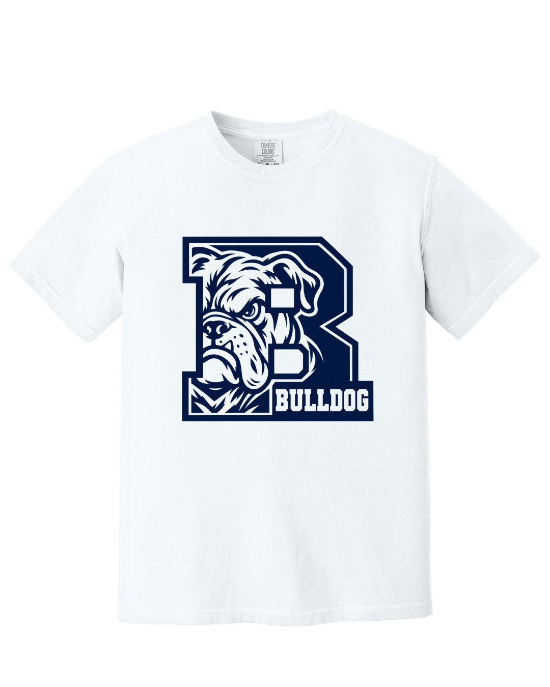 BIG B BULLDOG SHORT SLEEVE TEE SHIRT IN WHITE
