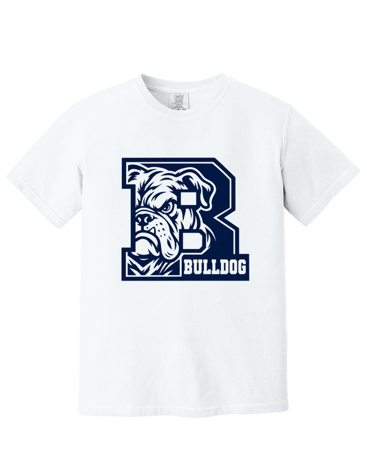 BIG B BULLDOG SHORT SLEEVE TEE SHIRT IN WHITE