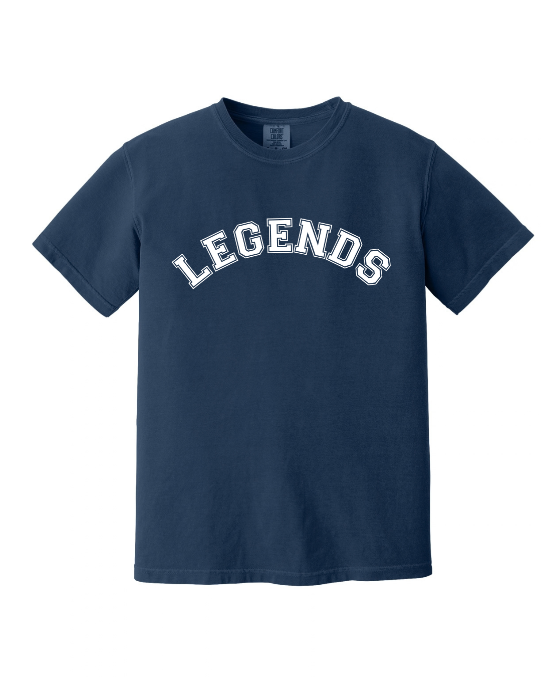VARSITY FONT LEGENDS SHORT SLEEVE TEE IN NAVY