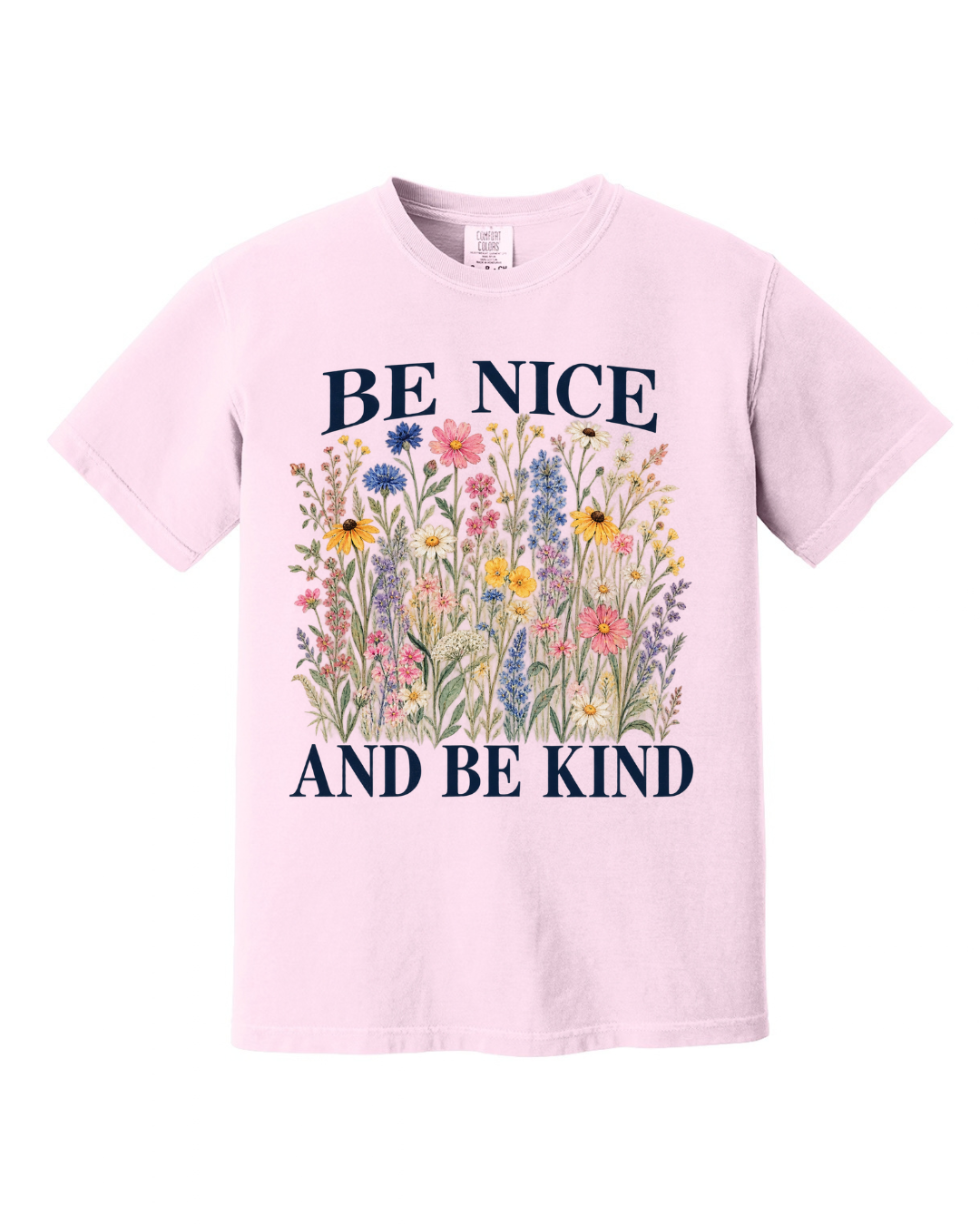 BE NICE & BE KIND SHORT SLEEVE TEE IN LIGHT PINK