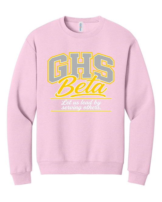 GHS BETA CLASSIC STYLE SWEATSHIRT IN LIGHT PINK