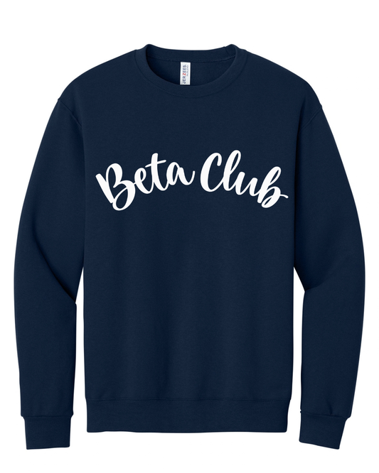 BETA CLUB SCRIPT CLASSIC STYLE SWEATSHIRT IN NAVY