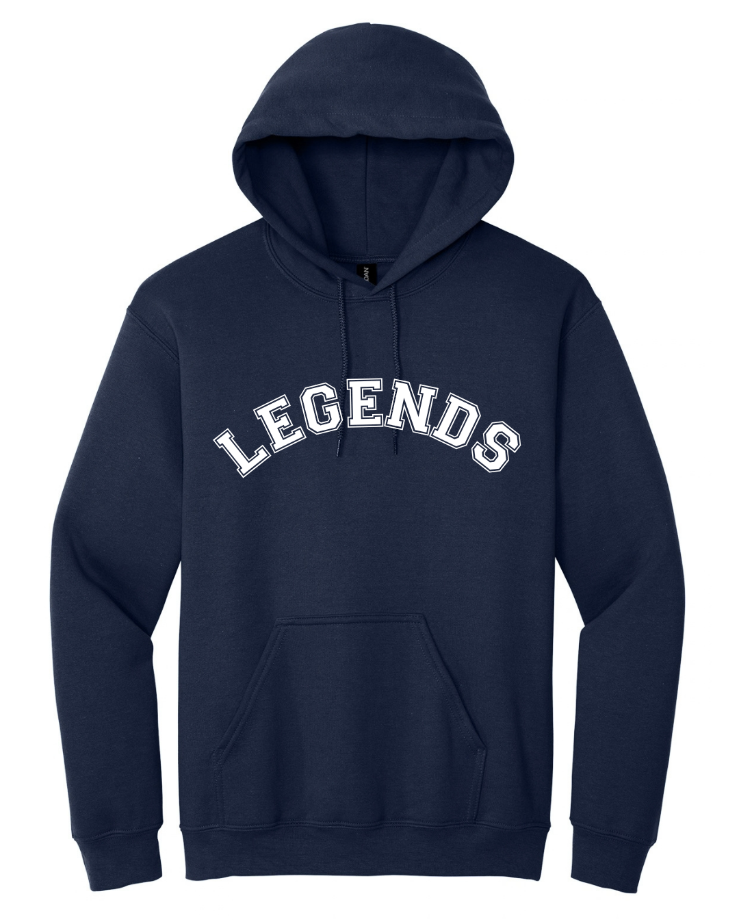 LEGENDS VARSITY FONT HOODIE IN NAVY