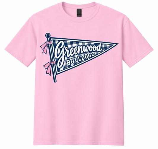 PINK GINGHAM PENDANT TEE