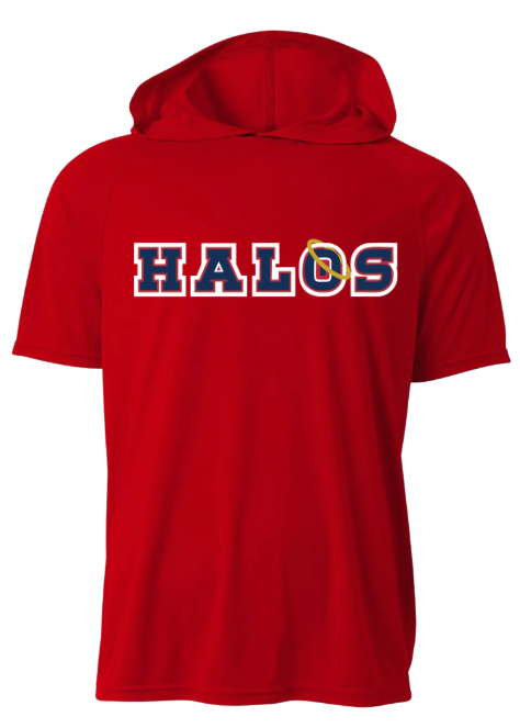 RED DRI FIT SHORT SLEEVE HOODIE