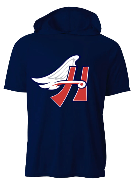 NAVY DRI FIT SHORT SLEEVE HOODIE