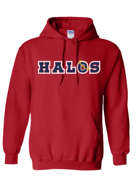 HALOS BASEBALL HOODIE IN RED