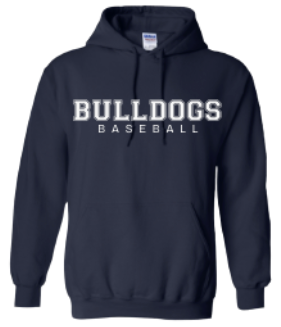 BULLDOGS BASEBALL HOODIE IN NAVY BLUE