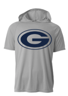 GREY DRI FIT SHORT SLEEVE HOODIE