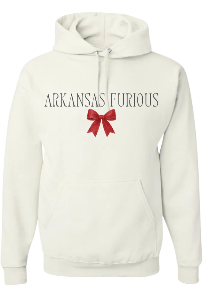 ARKANSAS FURIOUS HOODIE IN WHITE