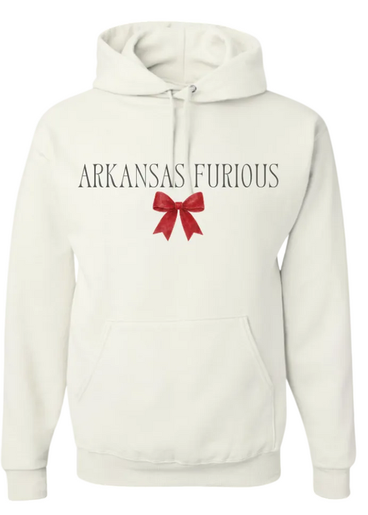 ARKANSAS FURIOUS HOODIE IN WHITE