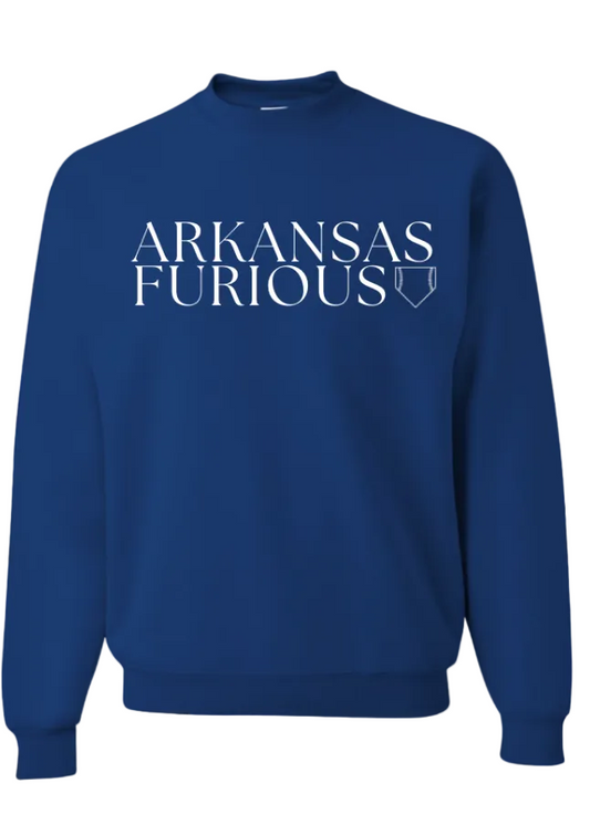 ROYAL BLUE ARKANSAS FURIOUS SWEATSHIRT/ CREWNECK