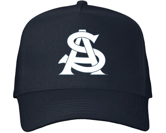 NAVY FIVE PANEL COLORBLOCK HAT