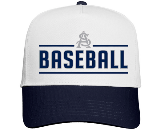 WHITE/ NAVY FIVE PANEL COLORBLOCK HAT