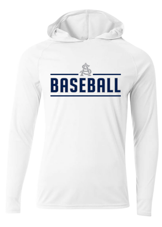 BASEBALL LONG SLEEVE DRI FIT SHIRT IN WHITE