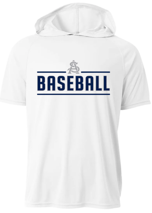 WHITE DRI FIT SHORT SLEEVE HOODED SHIRT