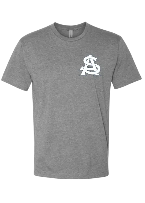 SOFT PREMIUM LOGO SHORT SLEEVE TEE SHIRT IN GREY