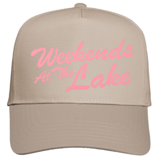 KHAKI FIVE PANEL COLORBLOCK HAT - WEEKENDS AT THE LAKE