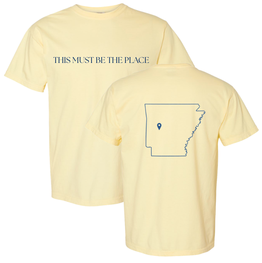 THIS MUST BE THE PLACE SHORT SLEEVE TEE IN BUTTER YELLOW