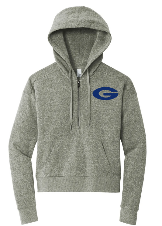 Half Zip Pullover w/ Hood in Athletic Heather Gray