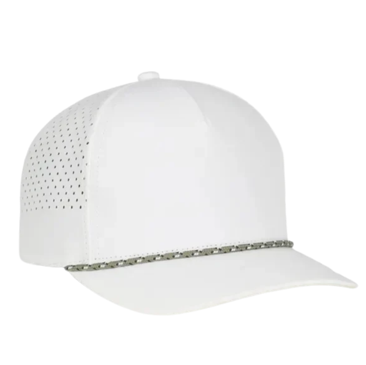 Corded Hat in White ( embroidery )