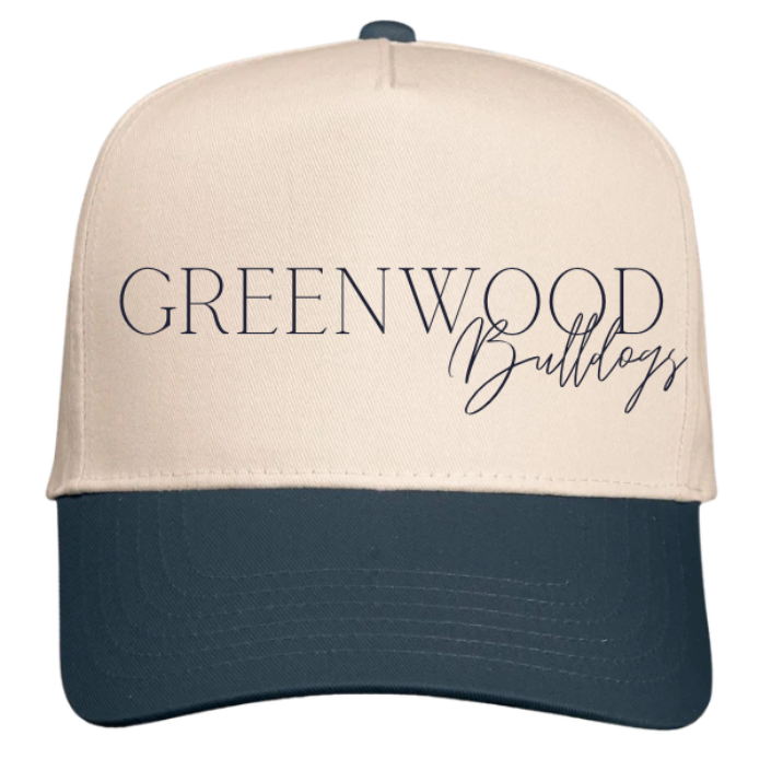 Five-Panel Twill Cap in Natural/ Charcoal