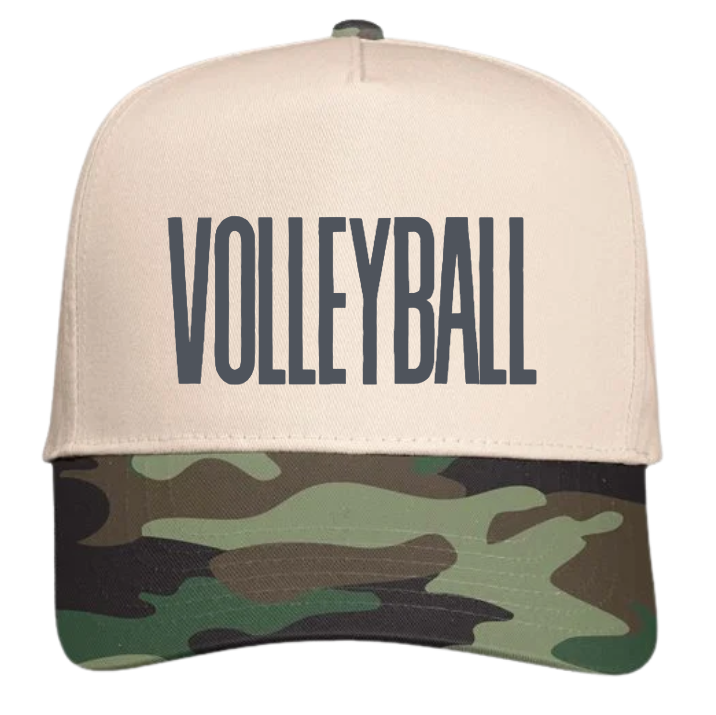 Five-Panel Twill Cap in Natural/ Camo