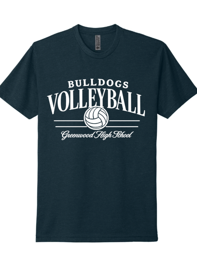 Bulldogs Volleyball Short Sleeve Tee in Navy
