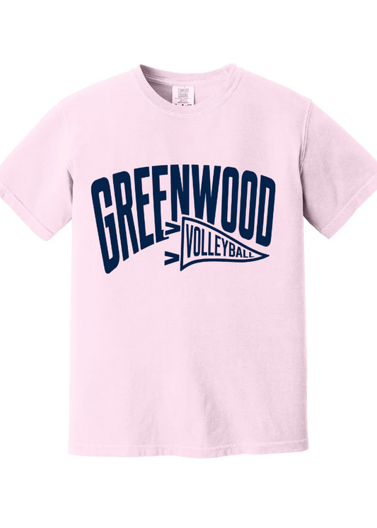 Greenwood Volleyball Short Sleeve Tee in Blossom Pink