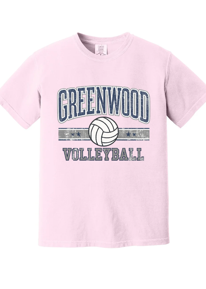 Greenwood Volleyball Short Sleeve Tee in Blossom Pink