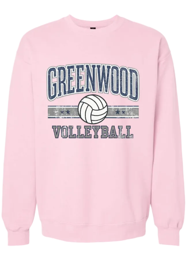 Bulldogs Volleyball Crewneck Sweatshirt in Light Pink