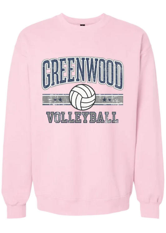 Bulldogs Volleyball Crewneck Sweatshirt in Light Pink