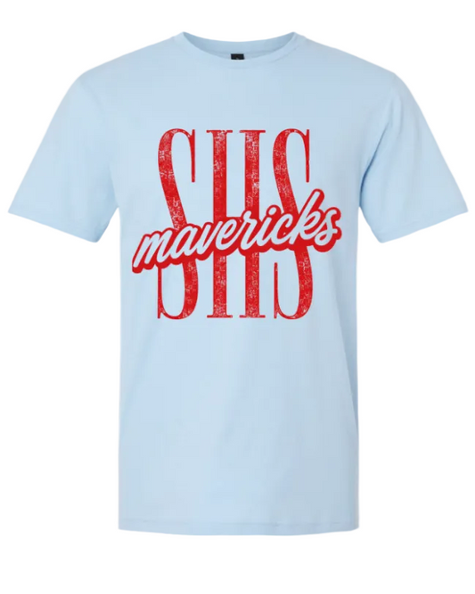 SHS RED ON CHAMBRAY PREMIUM GARMENT-DYED TEE