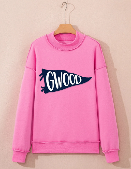 PINK MOCK NECK SWEATSHIRT