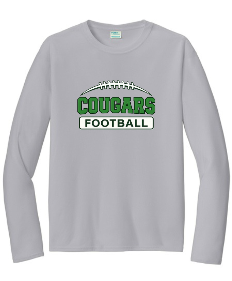 COUGARS FOOTBALL LONG SLEEVE DRI FIT IN SILVER