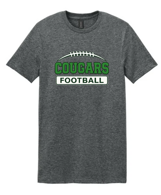 COUGARS FOOTBALL SHORT SLEEVE TEE IN HEATHER DARK GREY