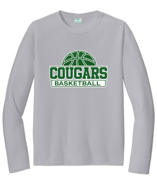 COUGARS BASKETBALL LONG SLEEVE DRI FIT IN SILVER